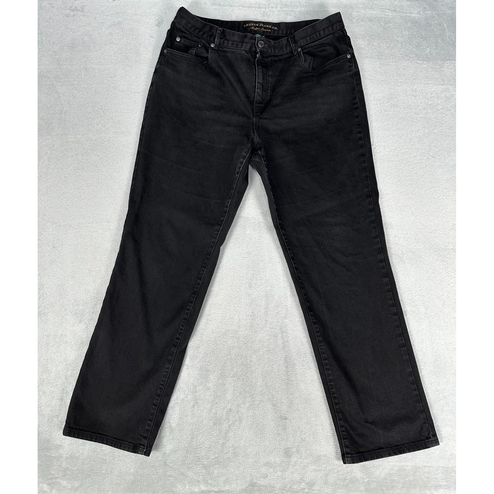 Lauren Jeans Co. Ralph‎ Lauren Jeans Women's 14W Classic Black Straight Stretch